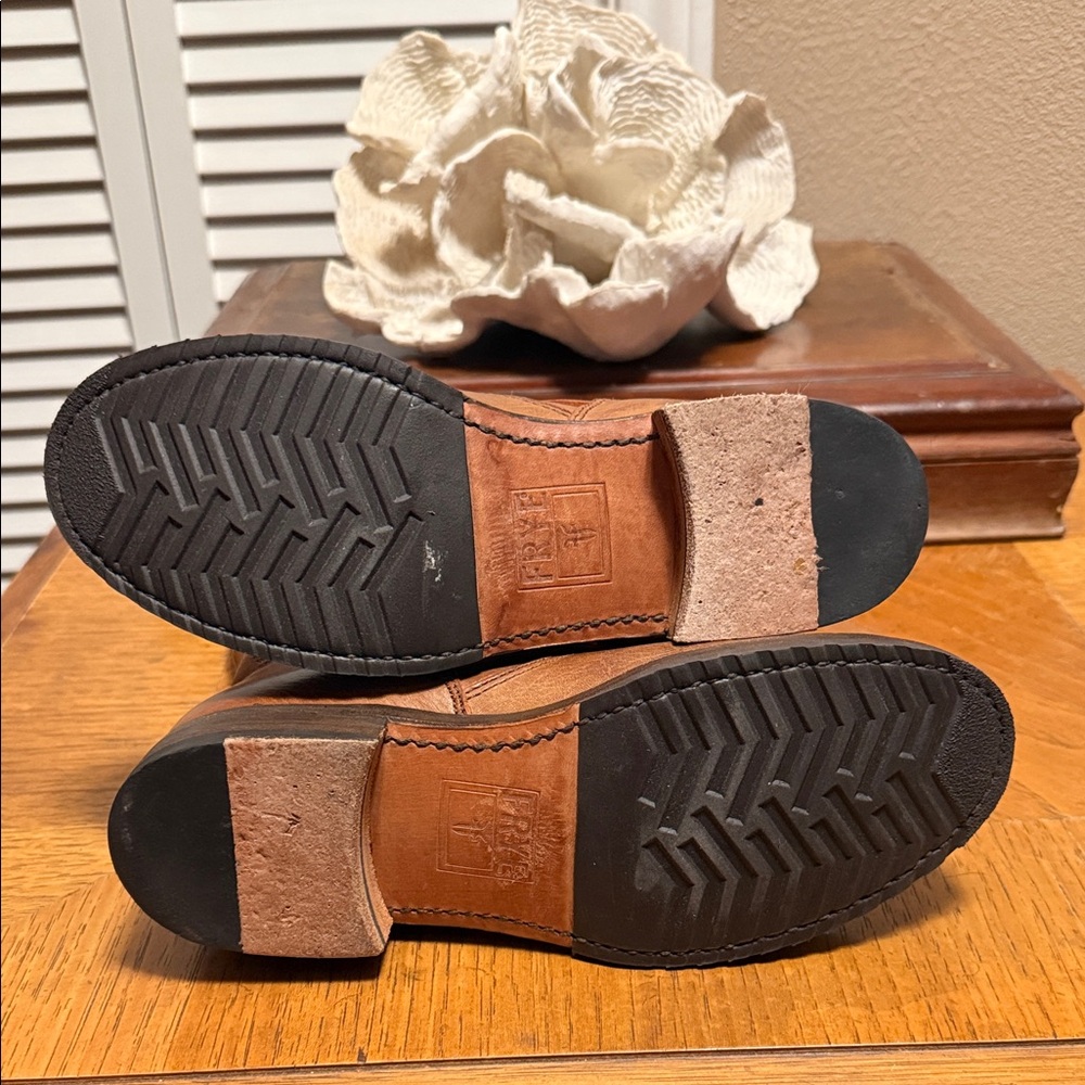 FRYE Veronica flex Short Brown Leather Moto Boots * Worn Once! - Picture 12 of 12